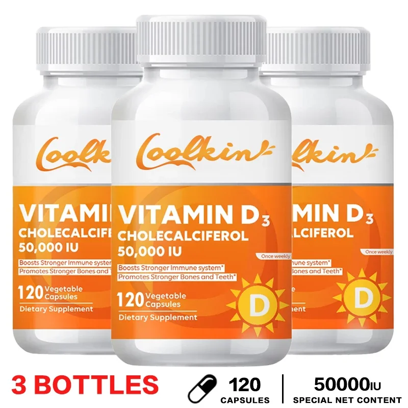 Vitamin D3 50000IU - Promotes Healthy Muscle Health, Strong Bones and Nervous System Health, Immune Support