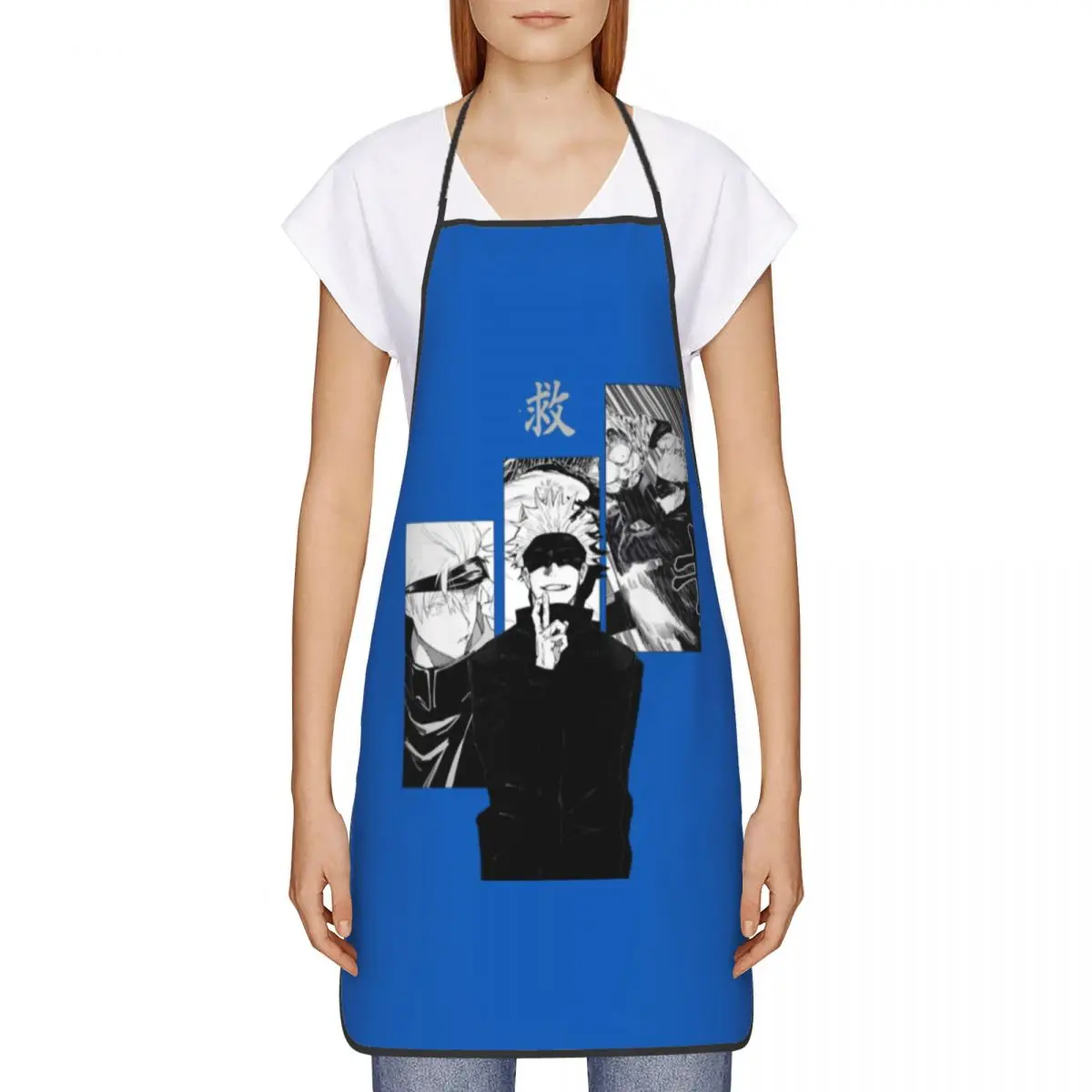 Japanese Manga Satoru Gojo Jujutsu Kaisen Funny Apron Adult Unisex Kitchen Chef Bib Tablier Cuisine Cooking Baking Gardening