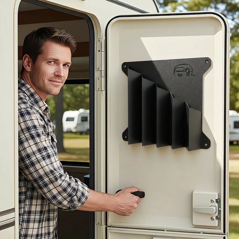 

Car Storage Box With 5 Pocket Hanging Universal Organizer Box Plastic Rack Maintenance Tool Box For Van Camper Caravan Motorhome