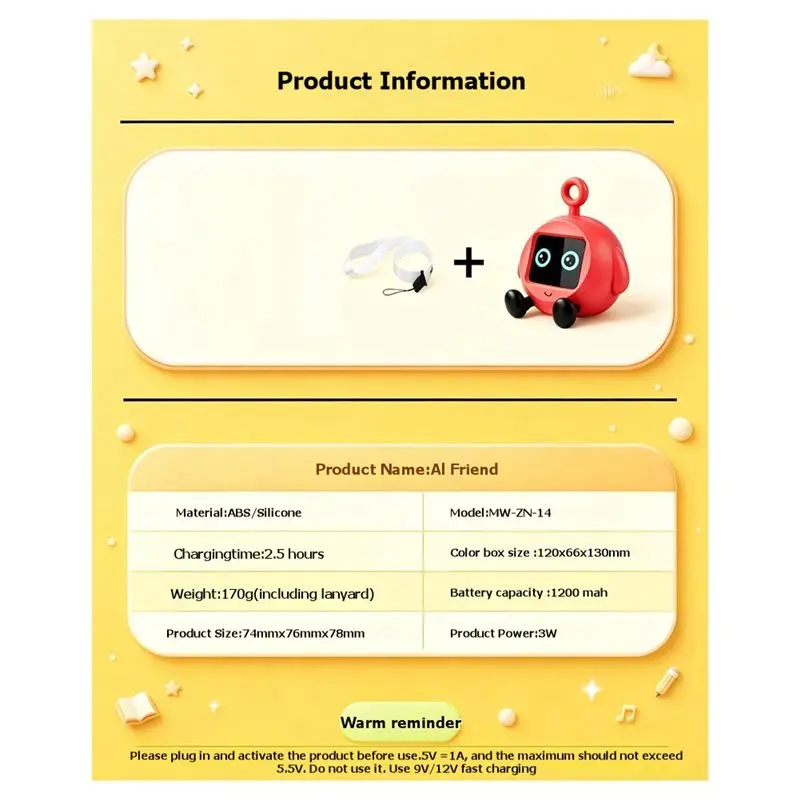 A27F-Interactive AI Companion Smart Alarm Clock:Cute Alarm Clock That Offers Learning Support Companionship For Children A