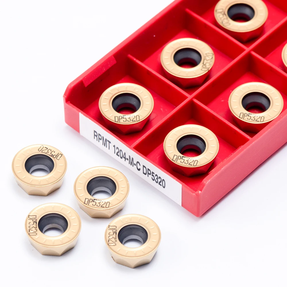 High quality RPMT Milling Cutter CNC Lathe Tools +10pcs RPMT1204-M-C DP5320 Carbide Alloy Insert For Steel Sturdy Wear-resistant