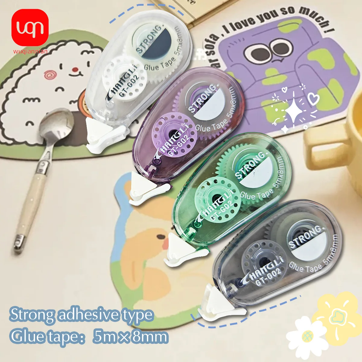 WQN-1/3 قطعة 5 متر * 8 مللي متر لاصق على الوجهين الاستغناء DIY بها بنفسك الحافظة ألبوم صور مدرسة مكتب لوازم مكتبية