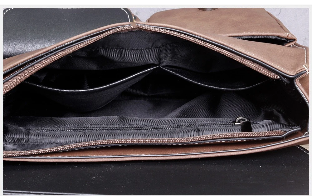New Men's Small Crossbody Bag, Matte Leather Single-shoulder Bag, Multi-pocket Business Messenger Bag, Casual Retrocrossbody Bag
