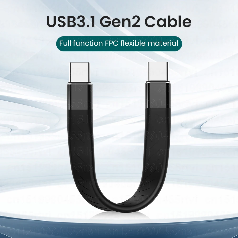 3A PD 60W USB Type C To USB C 3.1 Gen2 10Gbps Data Cable USB C QC3.0 Fast Charge Video SSD Short USB Cord Wire For MacBook Pro