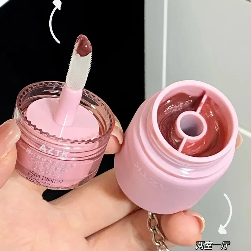 

AZTK Two-tone Lip Glaze Water Light Mirror Naturally Moisturizes Lipstick Mud Waterproof Lasting Makeup Cosmetic
