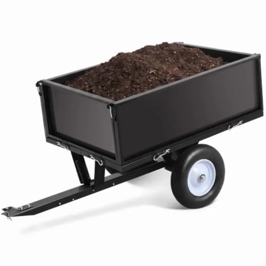ATV Trailer, Heavy Duty Tow Behind Lawn Mower Trailer, Black