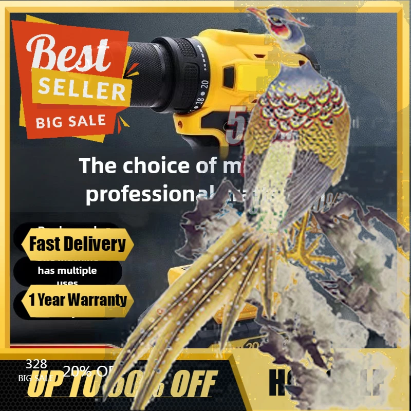 

【Fast Delivery】Brushless Hand Drill Screwdriver Set Rechargeable Screwdriver Dual Speed 12v Lithium Drill