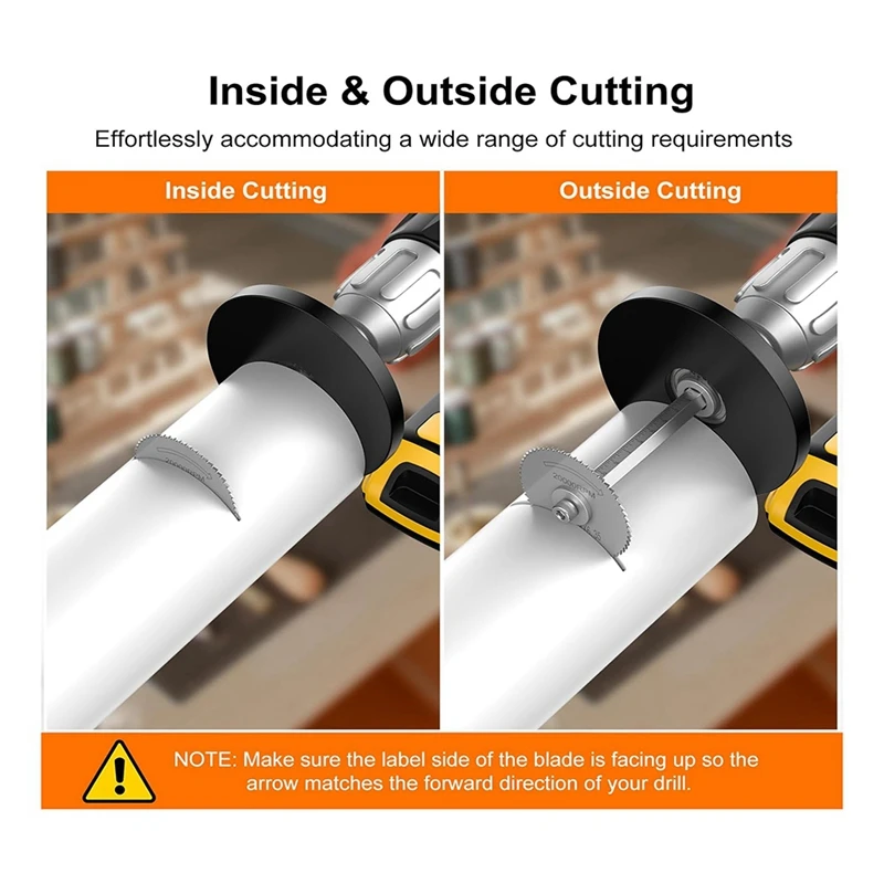 PVC Pipe Liner Cutter, Graduated Cutting Tool Set - Adjustable Depth Gauge, 6 White Blades, 4Inch White Hex Handle