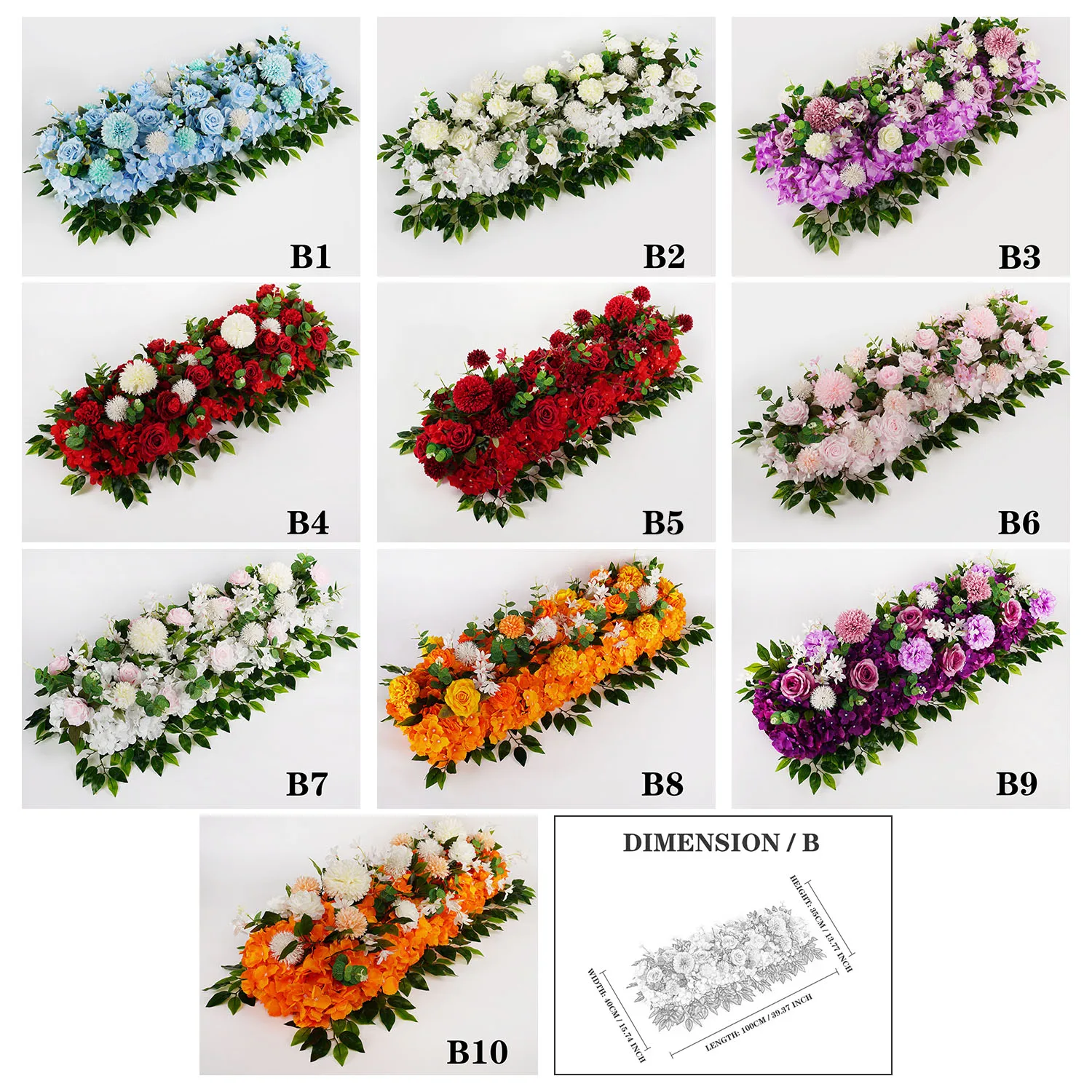 100CM Artificial Flowers For Wedding Decoration Rose Flower Arrangement  Table Centerpiece Flowers Background Marriage Backdrop