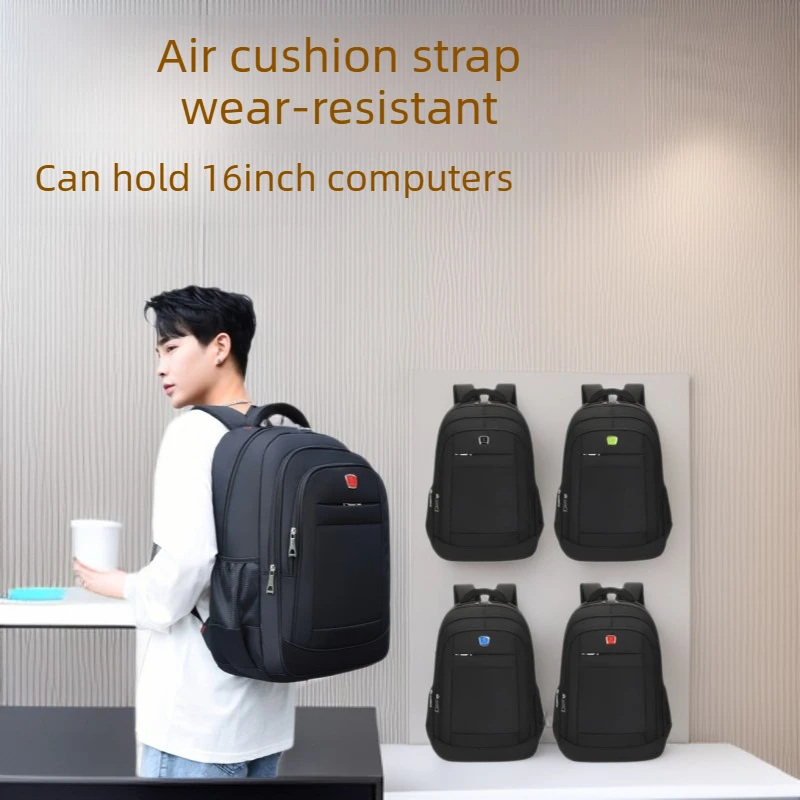 

Новый мужской рюкзак большой емкости 15,6-дюймовая сумка для ноутбука Водонепроницаемая ткань Оксфорд Пригородные поездки Бизнес Минималистичный рабочий пакет