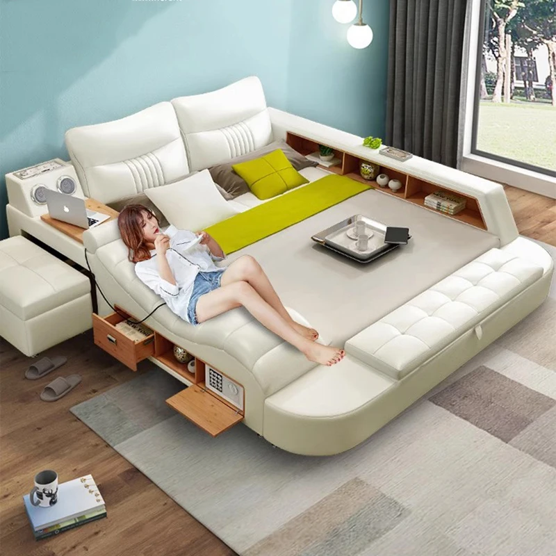 귀여운 크림 침대 흰색 인테리어 크리 에이 티브 디자이너 미적 악센트 호텔 라운지 침대 공간 절약 Beliche 입구 홀 가구