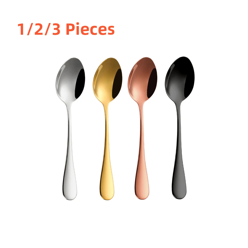 1/2/3 Pieces Gold Stirring Teaspoons Stainless Steel Coffee Spoon Set Ice Cream Cake Dessert Mini Spoon Afternoon Party Cutlery