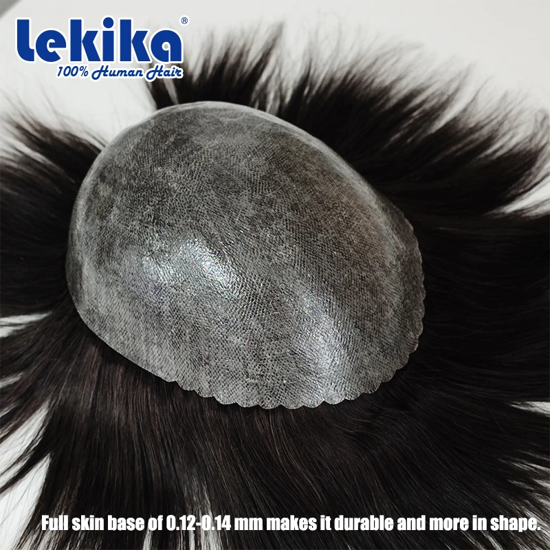 0.12 مللي متر حقن الجلد الشعر المستعار لينة خصلات الشعر المستعار الإنسان مريحة الذكور الشعر الاصطناعية 6 "نظام الشعر للرجل #2