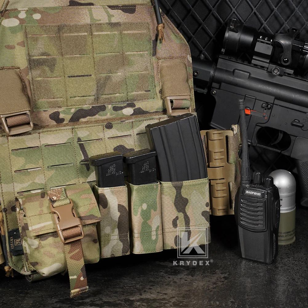 KRYDEX Tactical 556 Mag Pouch & Double 9mm Pistol Magazine Pouch MOLLE Open-Top Modular Tool Bags Hunting Airsoft Accessories view 5