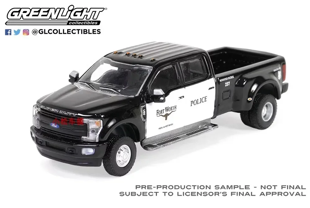 1:64 2019 Ford F-350 Dually-Fort Worth département de Police monté patrouille moulé sous pression en alliage de métal modèle de voiture jouets pour Collection de cadeaux