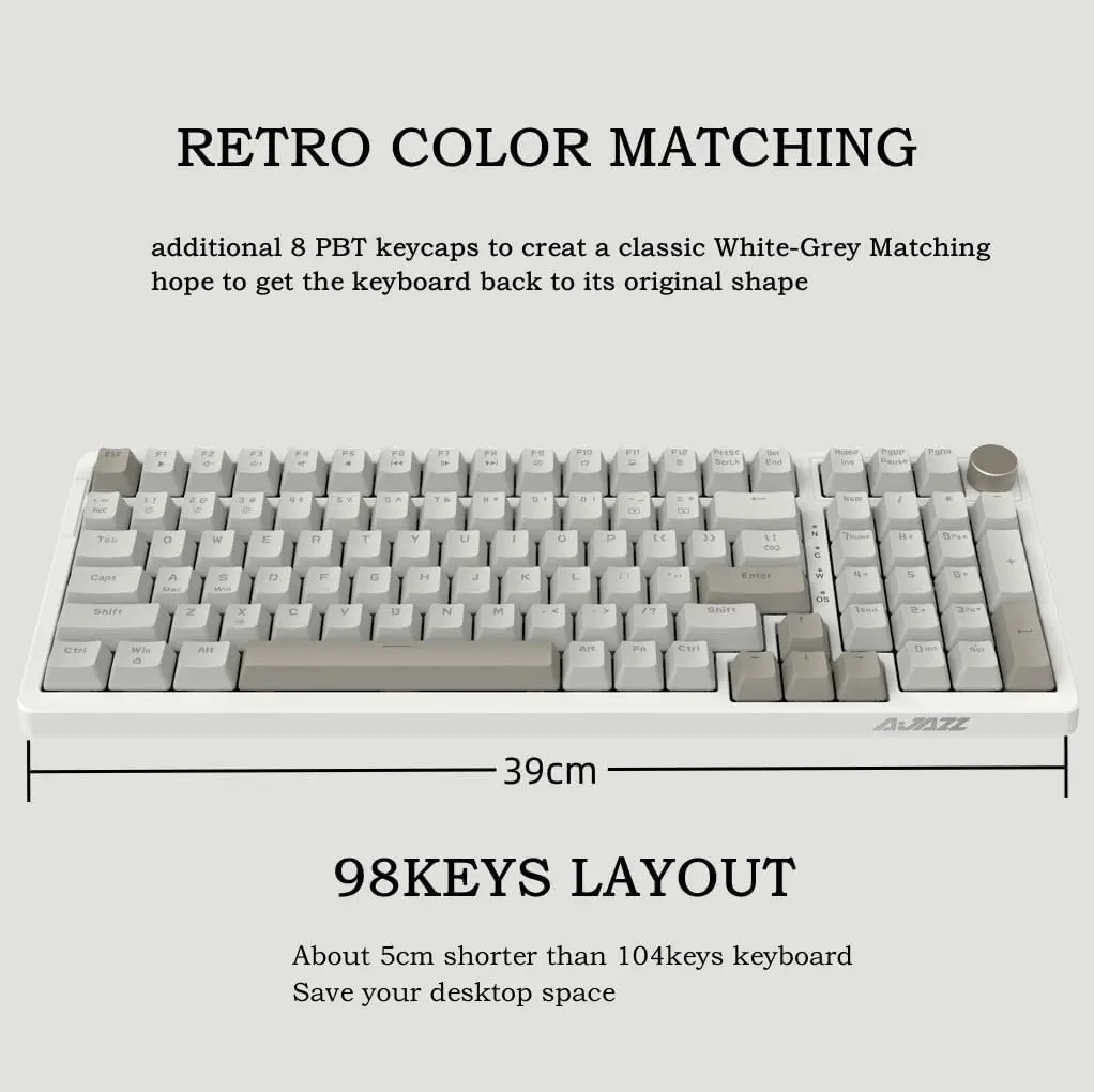 Ajazz AK992 Wired Mechanical Keyboard, 98 Keys, Full Layout, Hot