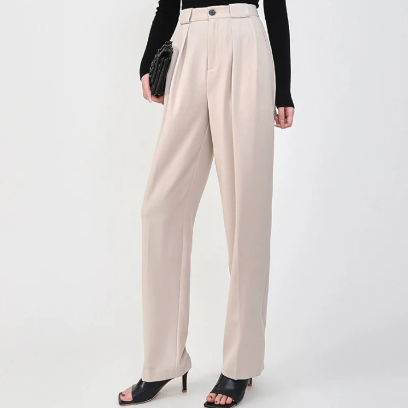 

2023 High Waist Casual Wide Leg Suit Pants Women's Trousers