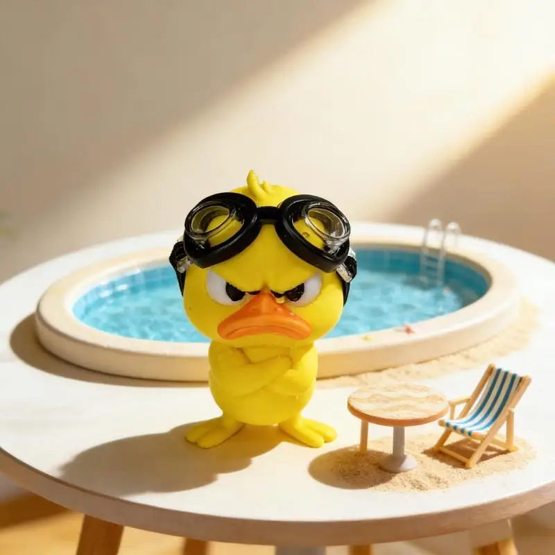 Angry Yellow Duck Statue White Eyed Funny Duck Humorous Indoor Outdoor Christmas Home And Car Decoration