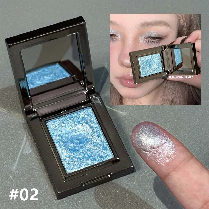 Metallischer Glitzer-Lidschatten-Creme Chamäleon Funkelnder Highlighter Aufhellendes Make-up Rauchblau Perlglanz-Lidschatten-Palette – Detail 10