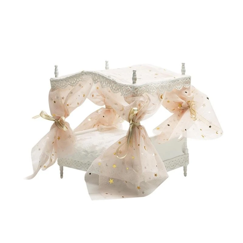 

Bed European Mesh Bed Bedroom Mini for Play Furniture Teens DIY Suppl 15UB