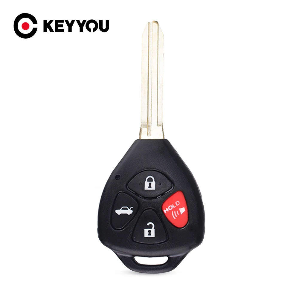 Keyyou 4 botões remoto chave do carro caso shell fob para toyota camry 2007 2008 2009 2010 avalon corolla matriz rav4 venza yaris