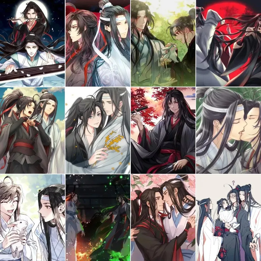 Mo Dao Zu Shi-pintura de diamante de Anime Wei Wuxian Lan Wangji, arte de amor Gay para sala de estar, decoración de pared del dormitorio, Anime chino