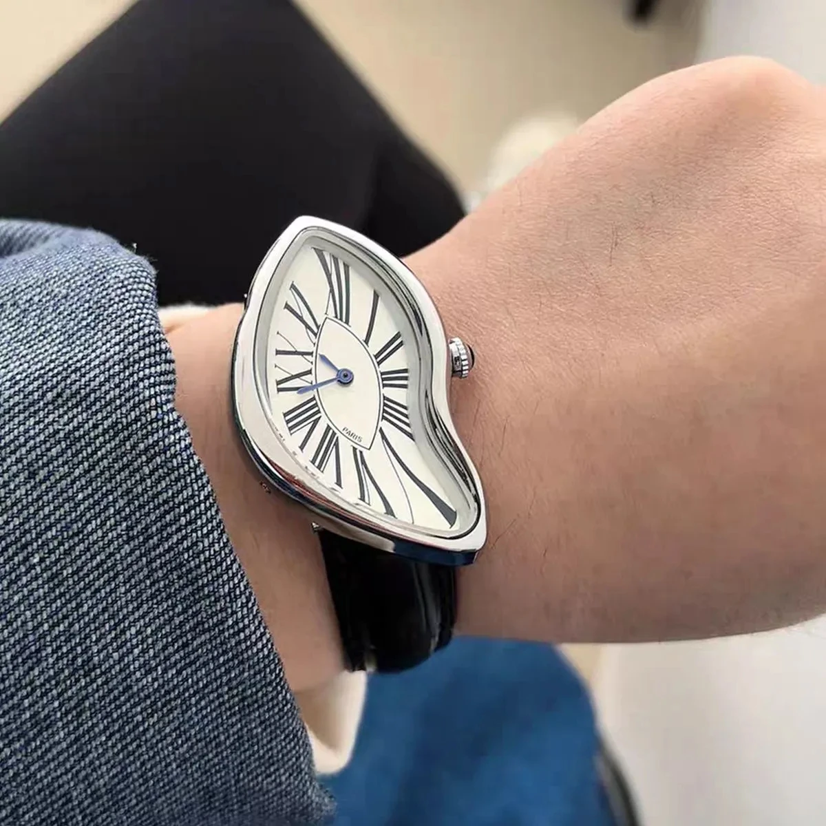 الغريبة تحطم تذوب تويست Y2K كشك ساعة رجالية موضة عصرية ريترو أنيق Instagram تصميم متخصص ساعة إبداعية شعبية