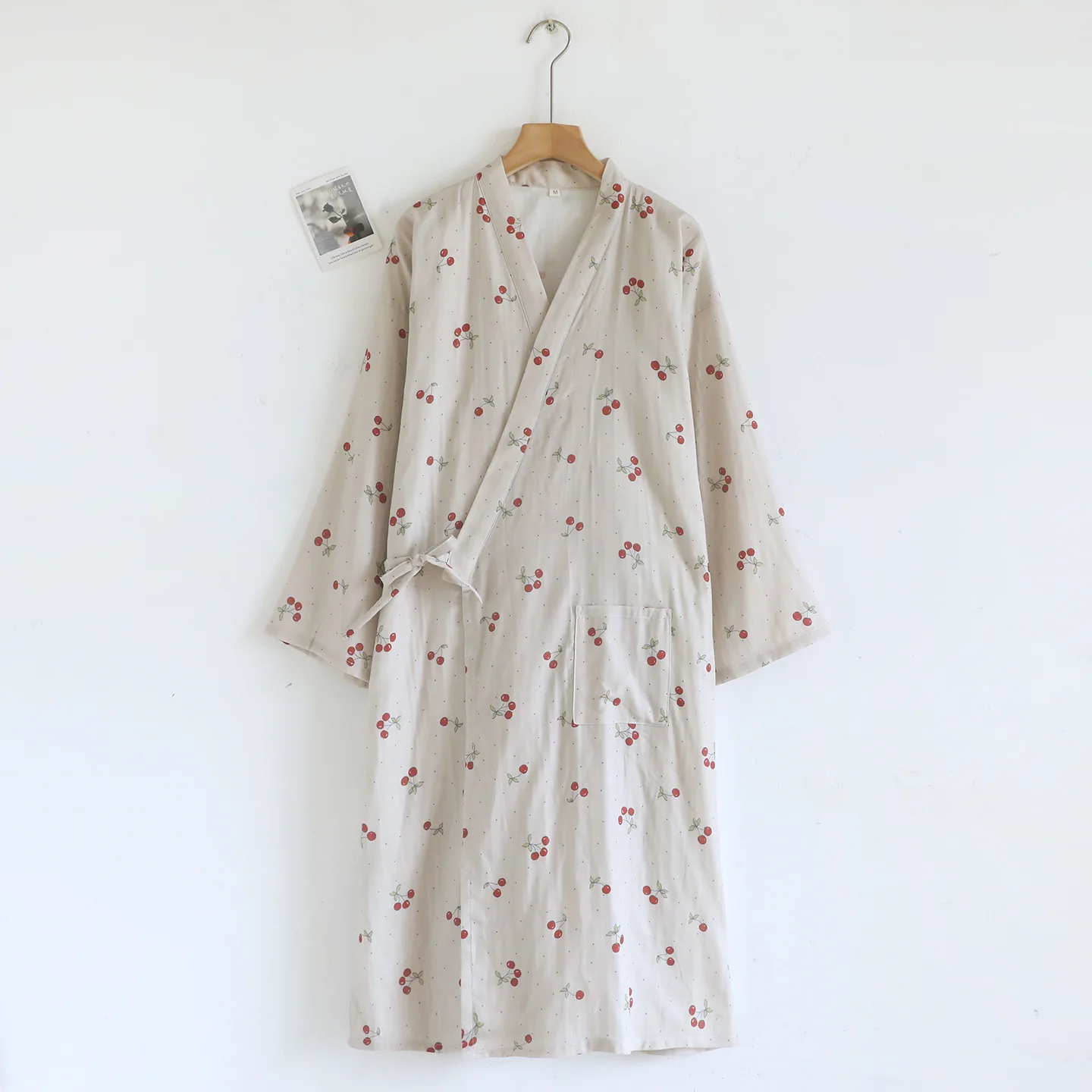 

2026 Japanese New Women's Spring/Summer Sleeping Robe 100% Cotton Gauze Bathrobe Thin Flower Home Clothing Robe