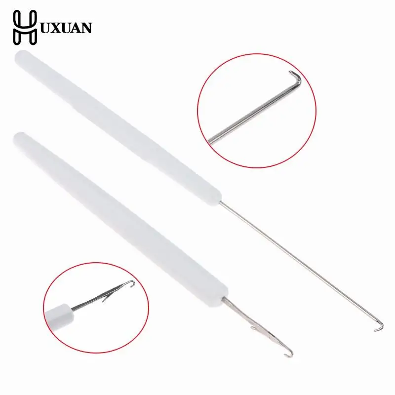 Herramienta de gancho de ganchillo de punto fino blanco para reparar la máquina de tejer, mango de tejido, herramientas de costura artesanal, 1Pc