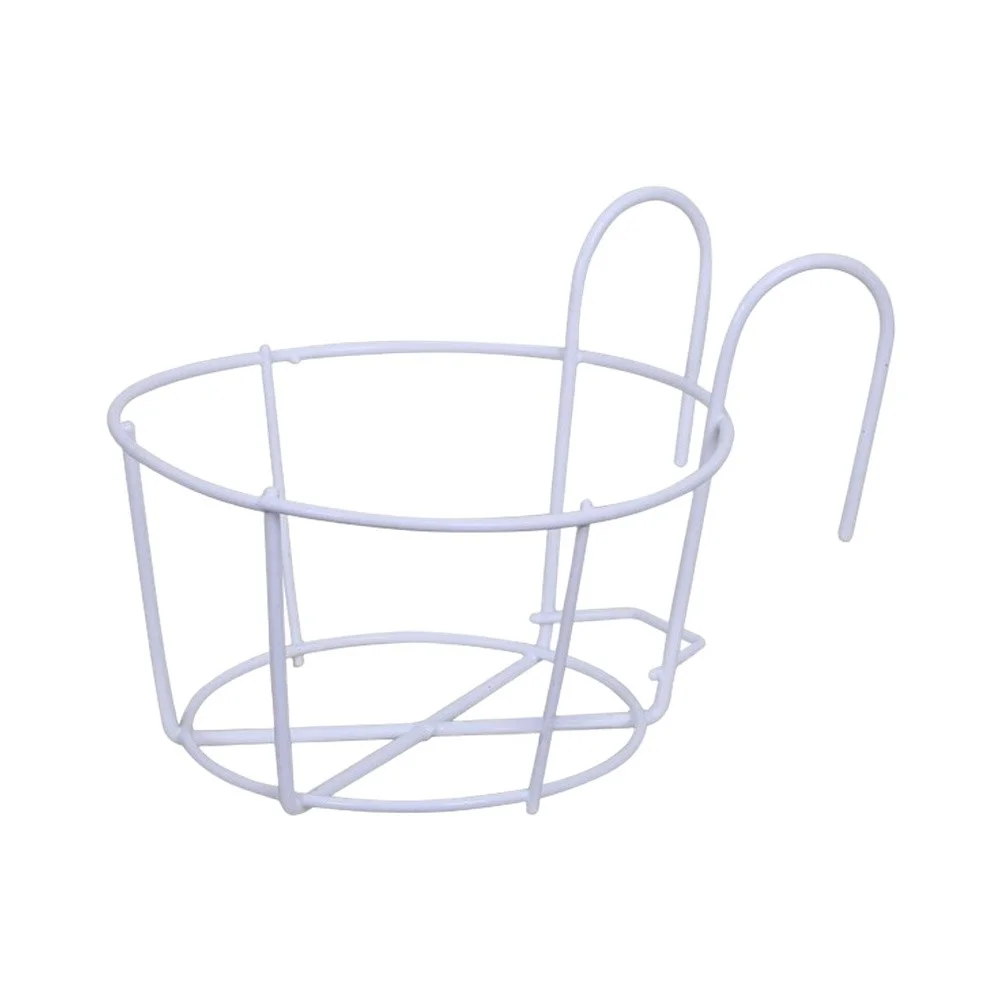 Circular Plant Holder Wrought Iron Flower Rack For Outdoor Gardening Sturdy Metal Construction Space Saving Design