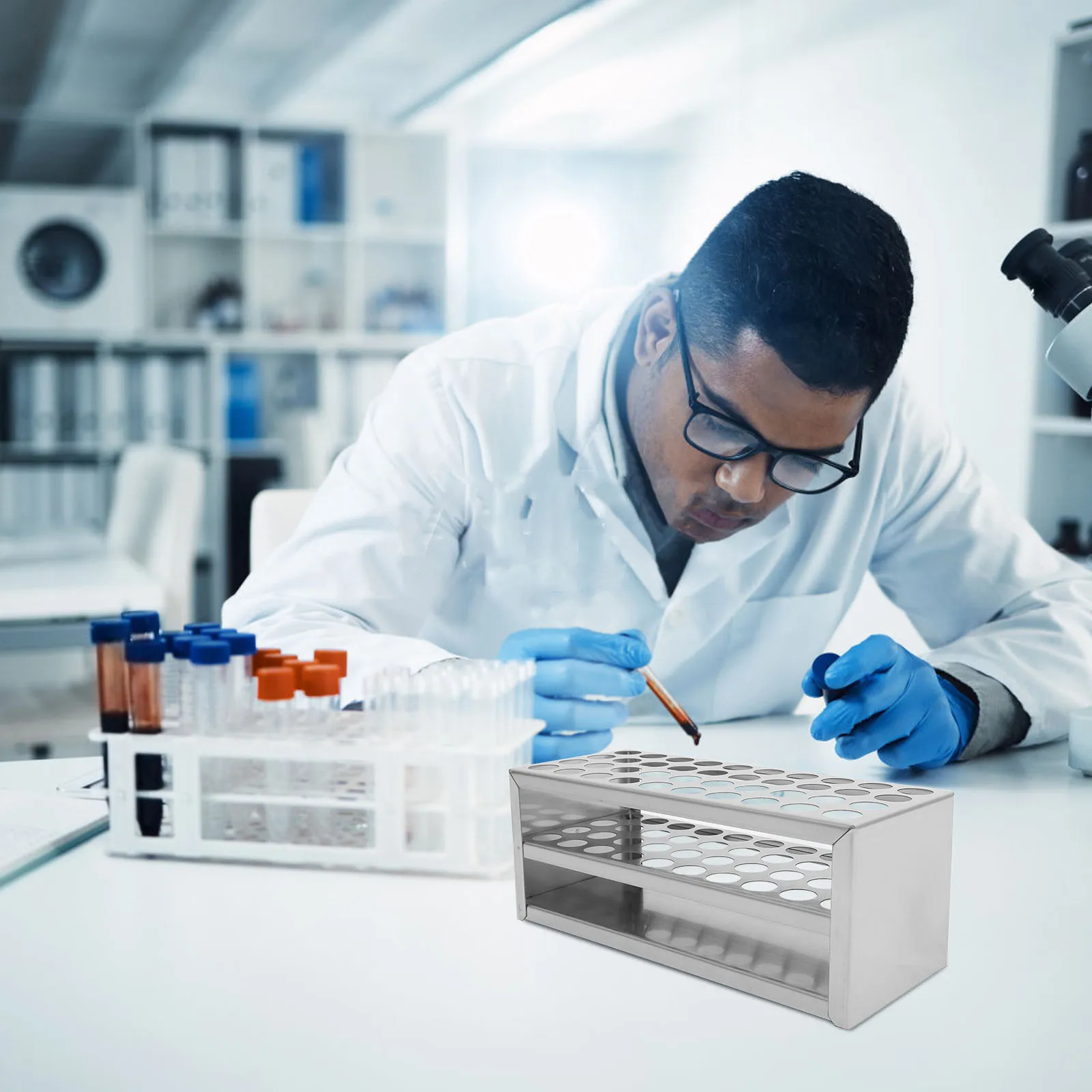 

Sampling Storage Rack Holder Test Organizer Lab Display Rack Reusable Tube Stand Durable Laboratory Test Tube