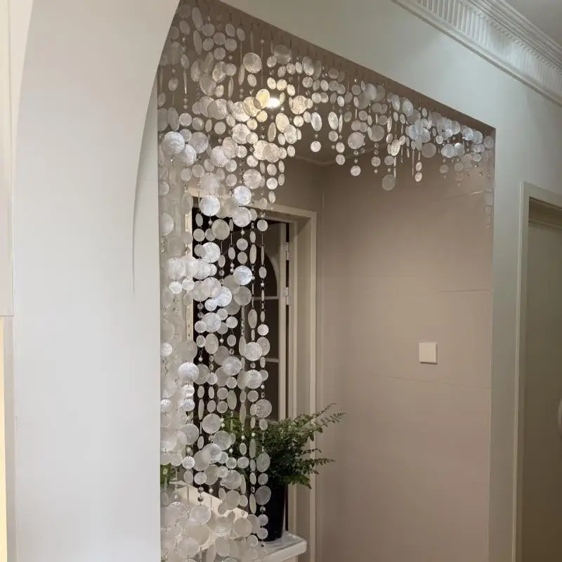 Partition curtain imitation pearl crystal bead curtain bathroom entrance living room curtain atmosphere hanging  ins