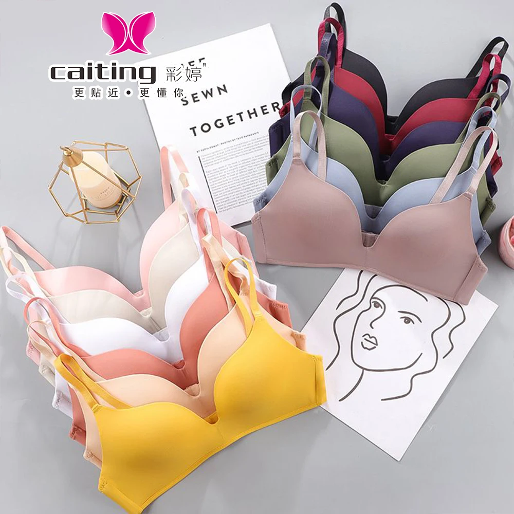 

CAITING Women No Wire Push Up Seamless Bra Sexy Underwear Girls Students Underwear Sexy Bralette Three Quarters(3/4 Cup) Lingeri