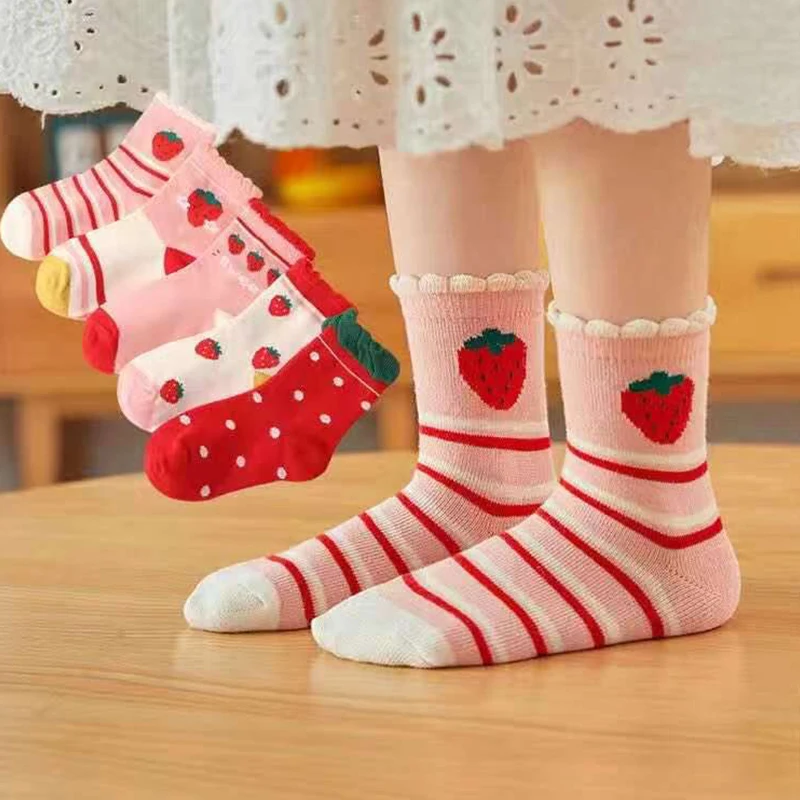 5Pairs/lot 0-3Y Infant newborn Baby Socks for boys and girls Cute Cartoon Soft Breathable Cotton Kids Socks summer