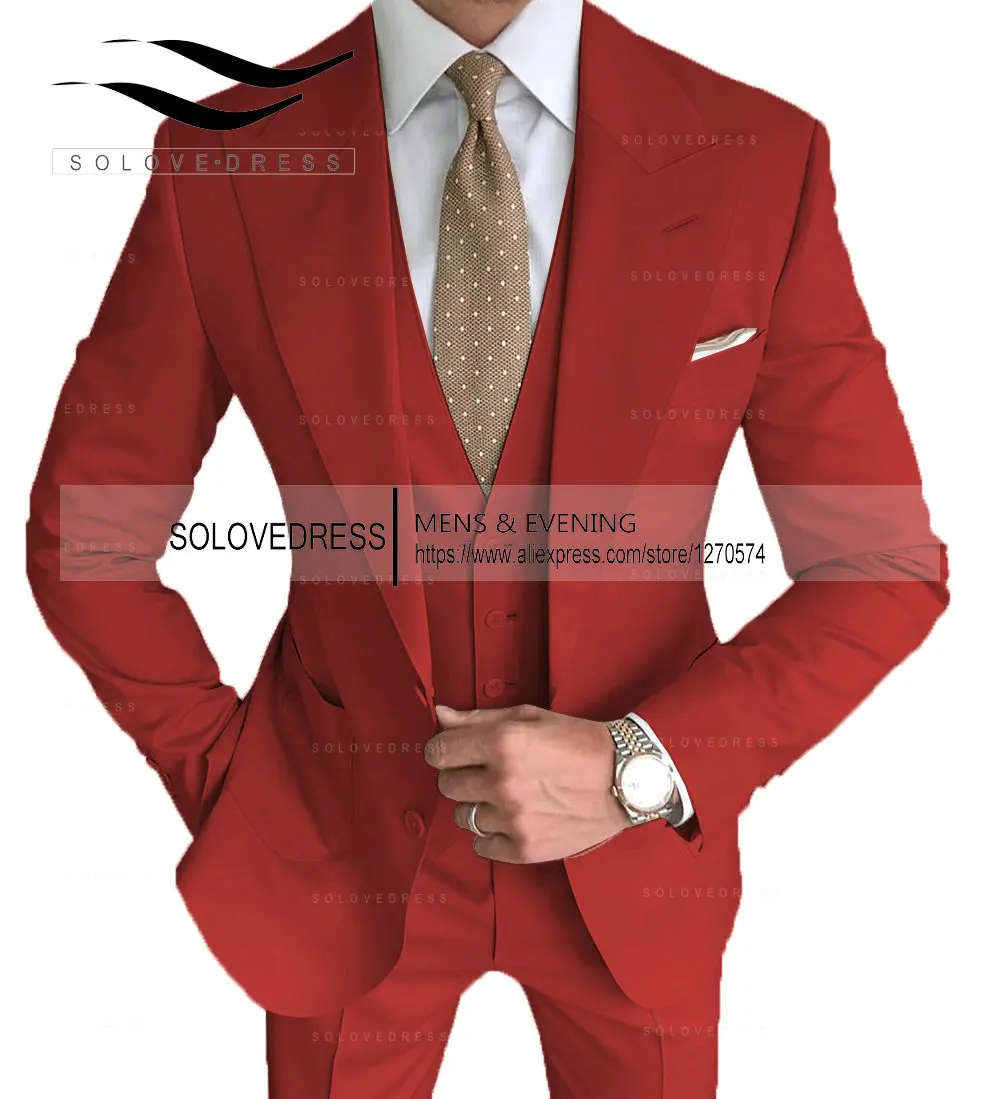 Trajes formales ajustados para hombre, esmoquin informal con solapa de chal negro de 3 piezas para padrinos de boda, trajes para hombre 2022 (Blazer