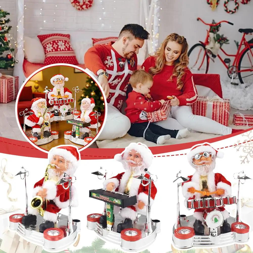 Criativo natal elétrico papai noel brinquedo escalada chaminé contas escadas de escalada decoração de natal presente ideal