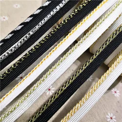 Wholesale 10mm Knitting Mixed Color Glitter Reflective Piping Band DIY Sofa Pillow Curtain Lace Piping Rope Edging Strip