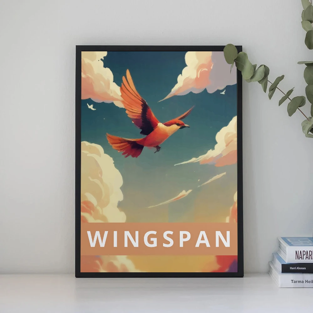 Retro Board Game Wingspan, Everdell and Catan Minimalist Poster Canvas Painting Wall Art Pictures Gamer Room Home Decor