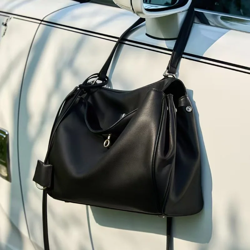 

Новая гладкая сумка-тоут из телячьей кожи в стиле родео, вместительная, с замком, на одно плечо, для ношения под мышкой, ручная сумка для женщин, для поездок на работу