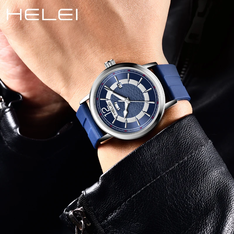 HELEI 다기능 쿼츠 무브먼트 2024 남성용 시계, 모던 트렌드 스타일, 재즈 시리즈, 신제품