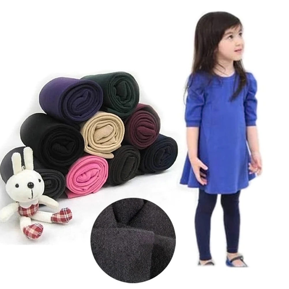 

Girls Winter Warm Lined Tights Kids Elastic Thick Leggings for 8-12 Years Old White Great for Cold Weather Protection