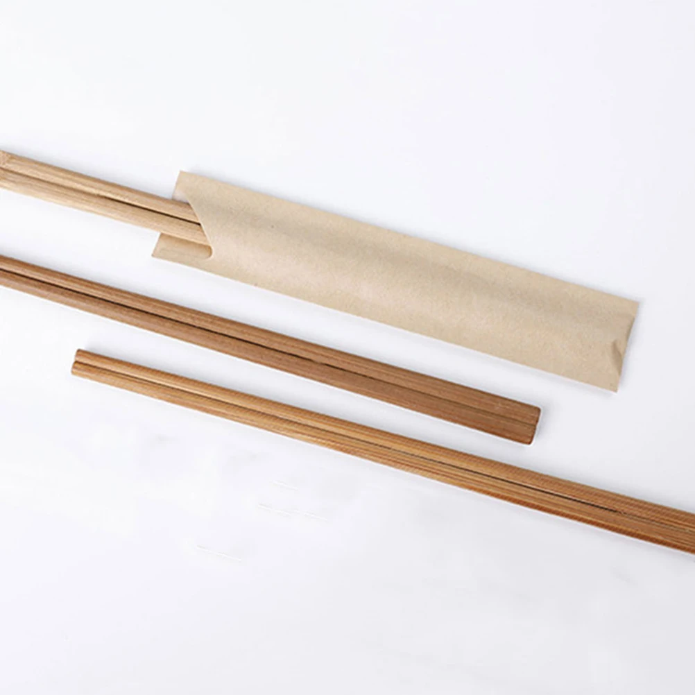 

100Pcs Thickened Kraft Paper Chopstick Sleeves Durable Waterproof Utensil Pouches for Restaurants Picnics Parties
