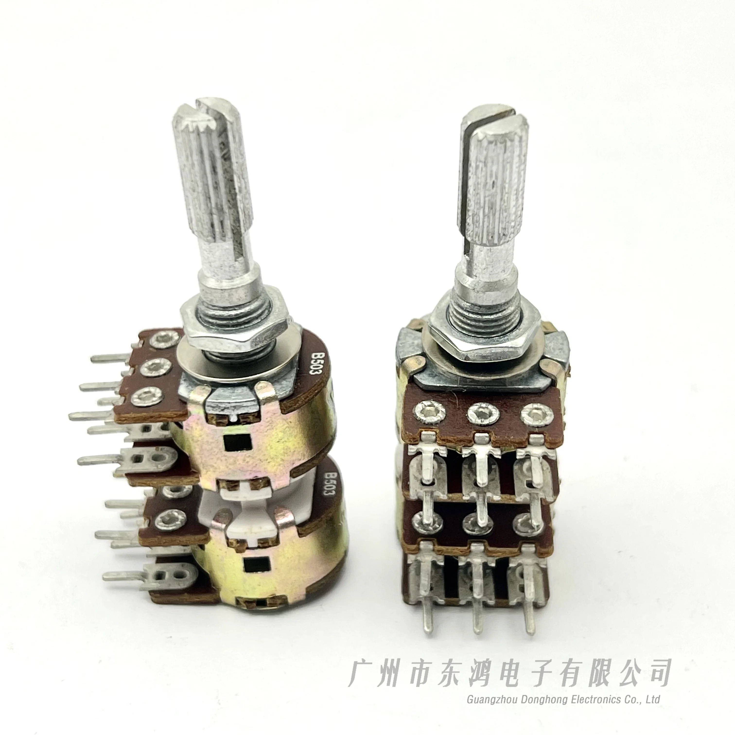 1PCS 148 quadruple potentiometer B50K shaft with threaded 25MM flower shaft