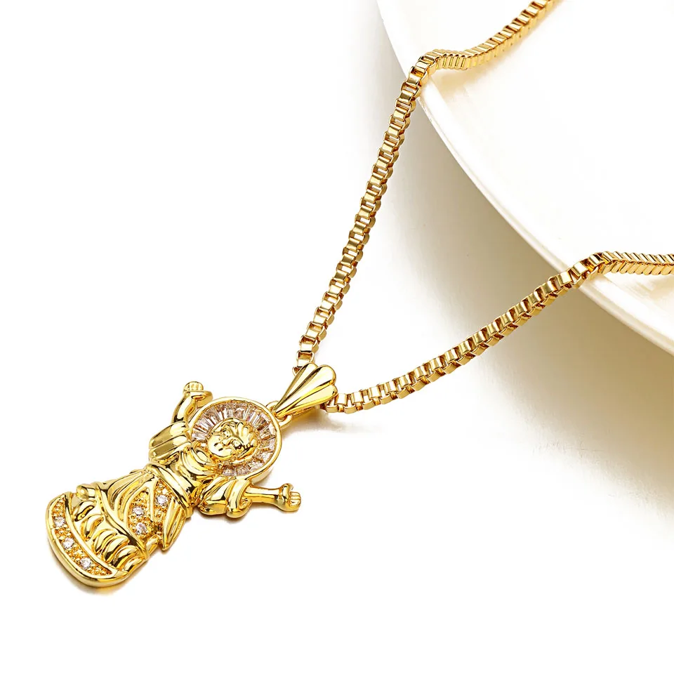 VANAXIN Buddha Buddhism Pendant Necklaces With Cubic Zirconia Jewelry Avalokitesvara Amitabha Buddha For Women Fashion