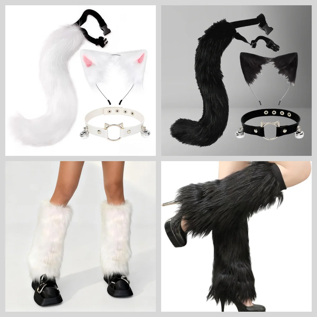 

Костюм для Хэллоуина: пушистый хвост лисы, уши лисы + накладки на ноги из искусственного меха, аксессуары для тематической вечеринки в стиле териан