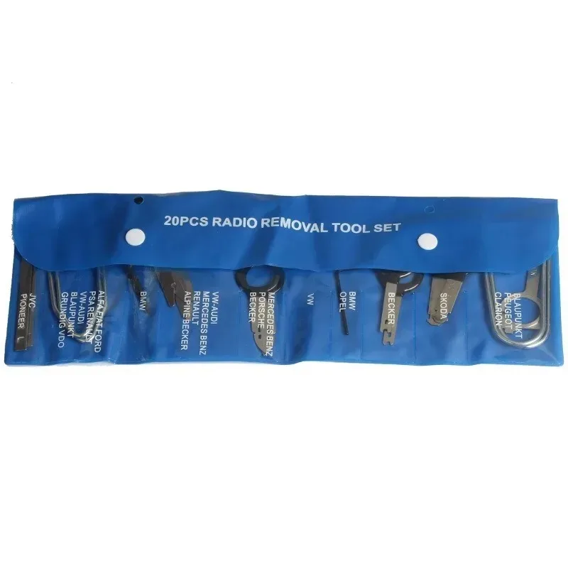 ل 20 قطعة ستيريو داش مشغل أقراص مضغوطة أداة إزالة الصواميل مجموعة اكسسوارات السيارات الجديدة لراديو السيارة إزالة الصوت تثبيت مفتاح عدة #6