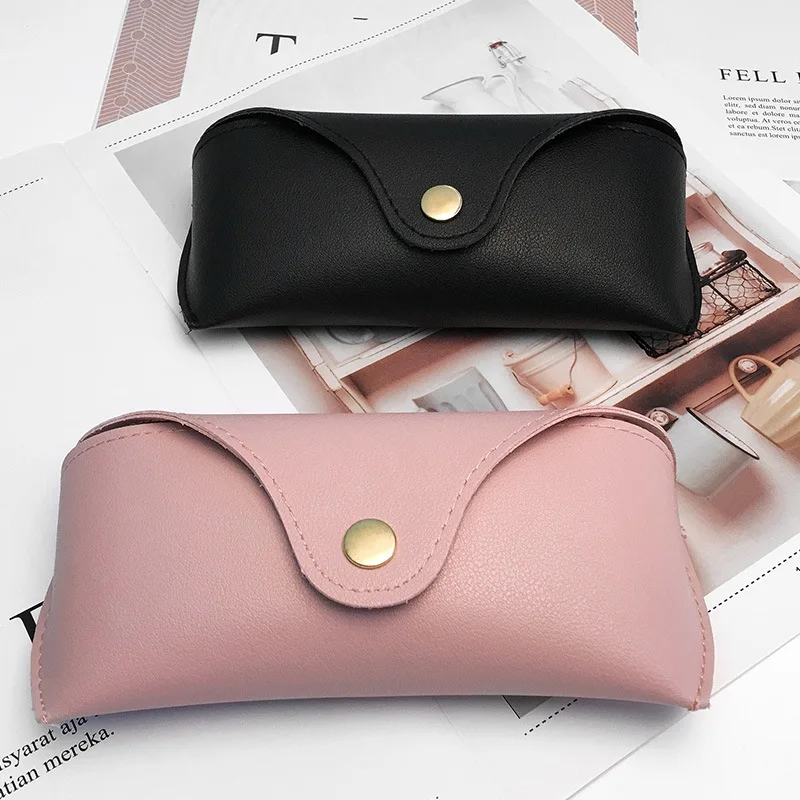 Soft Leather Glasses Cases Bag Women Men Simplicity Solid Color Sunglasses Box Outdoor Travel Storage Box Eyewear Accessories