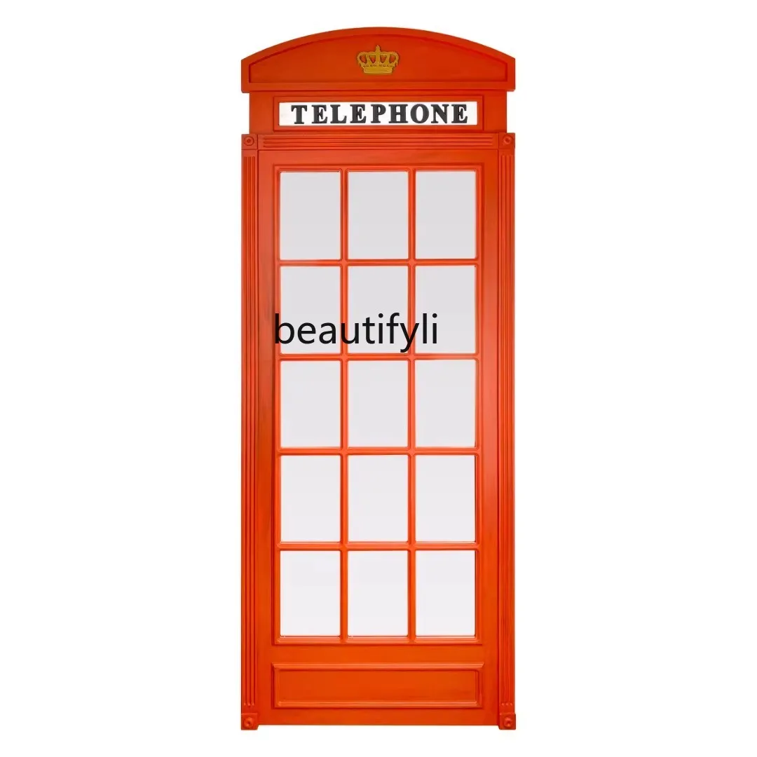

Light Luxury Creative Telephone Booth Art Mirror European Style Living Room Wall Decoration Mirror Home Use