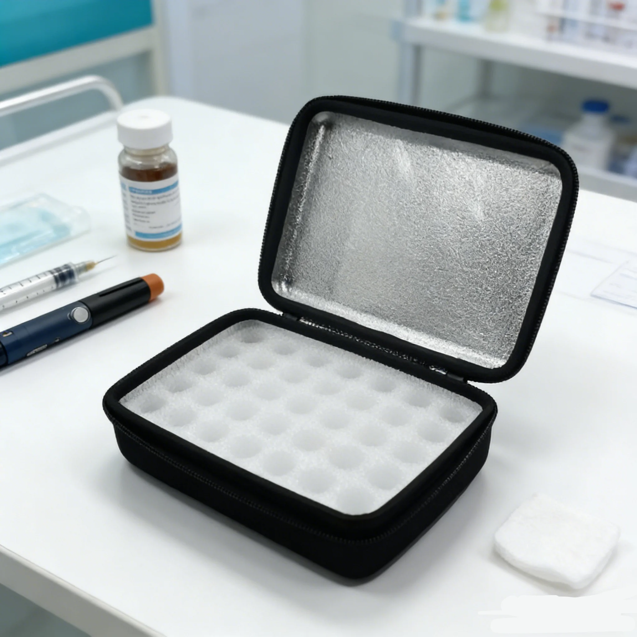 Handheld Peptide Case Insulin Vial Holder 35/15 Slots for Standard 5/10ml Vial, colorful Option, Foam Protective, Sale Case Only
