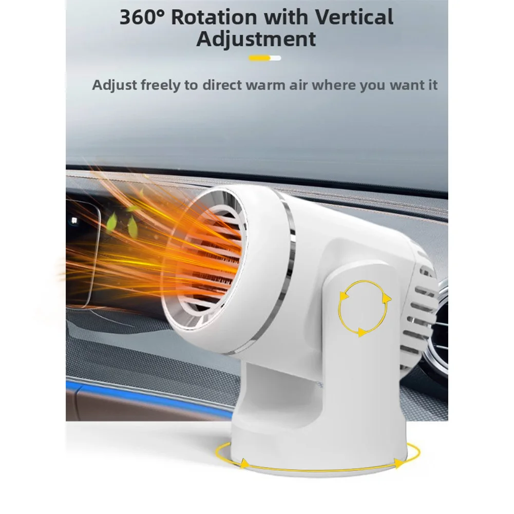 Car Heater 12V 2 in 1 Defroster and Cooler Fast Heating Cooling PTC Pads 360 Degree Adjustable Rotation for Vehicle Windshield